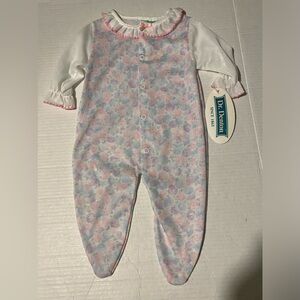 Dr. Denton VTG M(14-18)lbs baby girl floral footed snap pajamas sleepwear